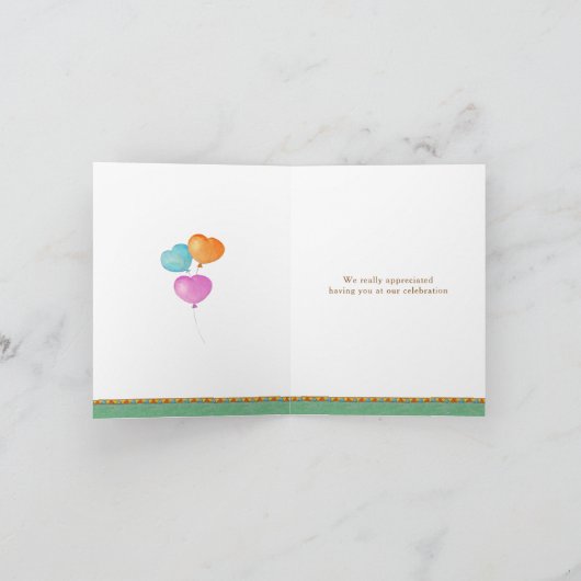 Baby shower schattige neushoorn waterverf dank u k bedankkaart (Binnen)