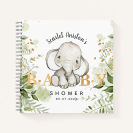 Baby shower Schattige Olifant Greenery Gastenboek Notitieboek