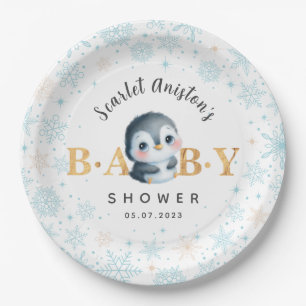 Baby shower Schattige Pinguïn Papier Borden Papieren Bordje