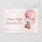 Baby shower Schattige Roze Teddybeer Hete Luchtbal Informatiekaartje (Voorkant)