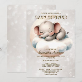 Baby Shower Schattige Slaande Baby Olifant Mooie Kaart