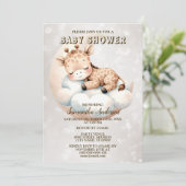Baby shower Schattige Slapen Baby Giraffe Dier Kaart (Staand voorkant)
