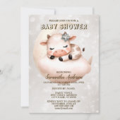 Baby shower Schattige Slapen Baby Kalf Dier Kaart (Voorkant)