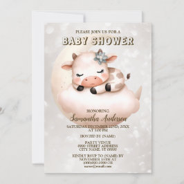 Baby shower Schattige Slapen Baby Kalf Dier Kaart