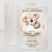 Baby shower Schattige Slapen Baby Koala Dier Kaart (Voorkant / Achterkant)