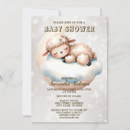 Baby shower Schattige Slapen Baby Lamsdier Kaart
