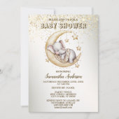 Baby shower Schattige Slapen Mooie Olifant Kaart (Voorkant)