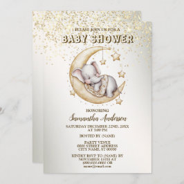 Baby shower Schattige Slapen Mooie Olifant Kaart