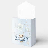Baby shower Schattige Teddybeer Blauw Bloemen Mooi Bedankdoosjes (Geopend)