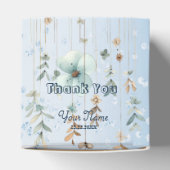 Baby shower Schattige Teddybeer Blauw Bloemen Mooi Bedankdoosjes (Bovenkant)