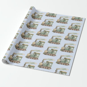 Baby shower schattige trein, baby speelgoed cadeaupapier