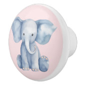 Baby shower schattige waterverf blauwe olifant keramische knop (Rechts)