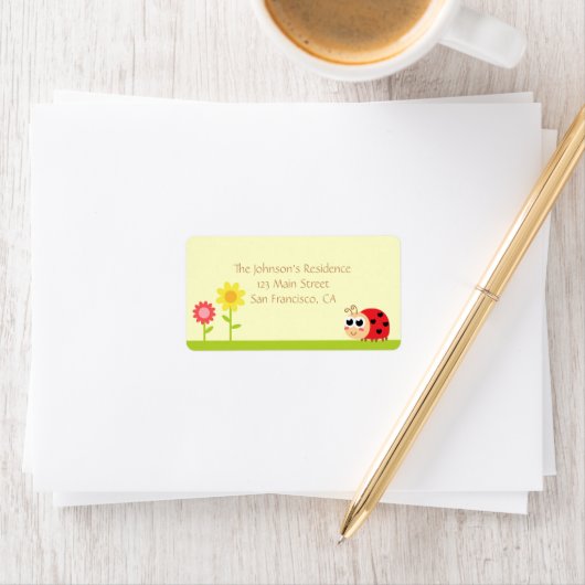 Baby shower: Schattigee Baby Lieveheersbeestje in  Etiket (Insitu)