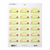 Baby shower: Schattigee Baby Lieveheersbeestje in  Etiket (Full Sheet)