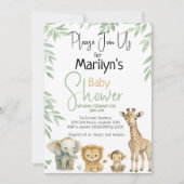 Baby shower Schattigee Baby wilde dieren Kaart (Voorkant)