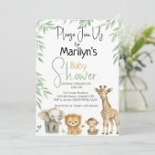 Baby shower Schattigee Baby wilde dieren Kaart (Staand voorkant)
