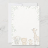 Baby shower Schattigee Baby wilde dieren Kaart (Achterkant)