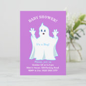 Baby shower Schattigee Ghost Invitation Kaart (Staand voorkant)