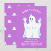 Baby shower Schattigee Ghost Invitation Kaart (Voorkant / Achterkant)