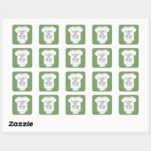 Baby shower - Schattigee groene stippen Vierkante Sticker (Vel)