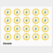Baby shower Schattigee Honingbij Honingraat Sticke Ronde Sticker (Vel)