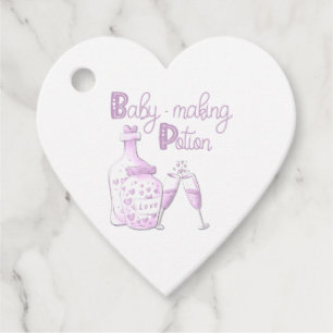 Baby shower Schattigee Lila Baby Making Potion Bedankjes Labels
