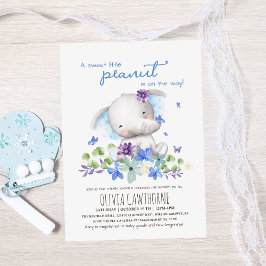 Baby shower Schattigee Olifantsbloemen Genderneutr Kaart