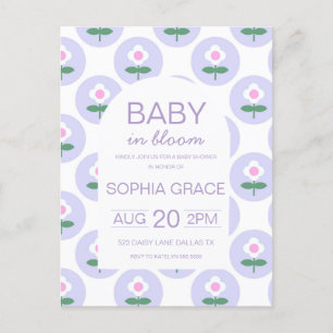 Baby shower Schattigee Paarse Roze Daisy Flower Briefkaart