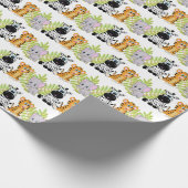 Baby shower Schattigee Safari Oerwoud Dieren Cadeaupapier (Hoek)