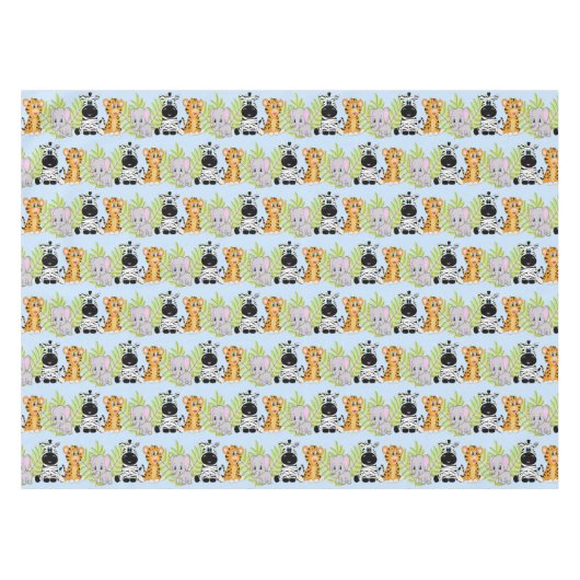 Baby shower Schattigee Safari Oerwoud Dieren Tafelkleed (Voorkant (Horizontaal))