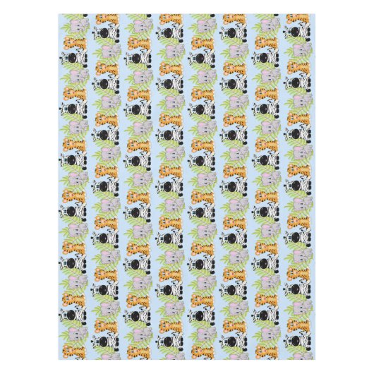 Baby shower Schattigee Safari Oerwoud Dieren Tafelkleed (Voorkant)