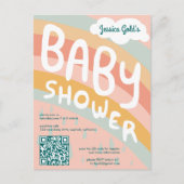 BABY SHOWER Schattigee Wolken Rainbow Aangepaste Q Uitnodiging Briefkaart (Voorkant)
