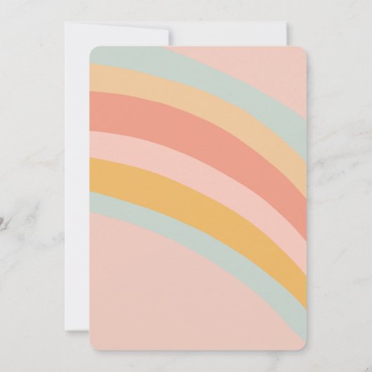 BABY SHOWER Schattigee Wolken Rainbow Rain Custom Kaart (Achterkant)