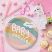 BABY SHOWER Schattigee Wolken Rainbow Rain Custom Papieren Bordje (Feest)