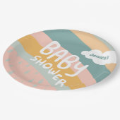 BABY SHOWER Schattigee Wolken Rainbow Rain Custom Papieren Bordje (Gekanteld)