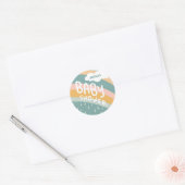 BABY SHOWER Schattigee Wolken Rainbow Rain Custom Ronde Sticker (Envelop)