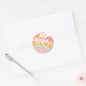 BABY SHOWER Schattigee Wolken Rainbow Rain Custom Ronde Sticker (Envelop)