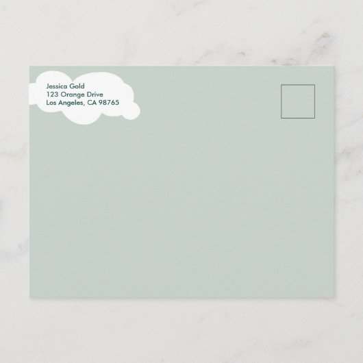 BABY SHOWER Schattigee Wolken Rainbow Rain Custom Uitnodiging Briefkaart (Achterkant)