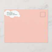 BABY SHOWER Schattigee Wolken Rainbow Rain Custom Uitnodiging Briefkaart (Achterkant)