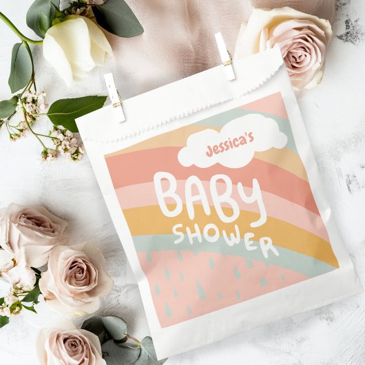 BABY SHOWER Schattigee Wolken Regenboog Regen CUST Bedankzakje