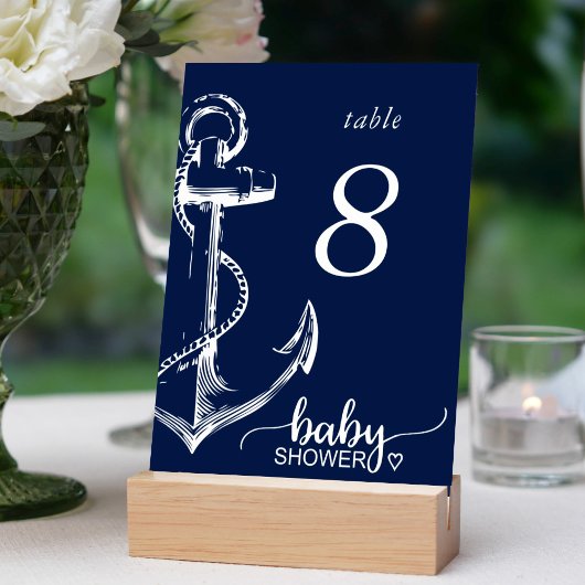 Baby Shower Scheepsanker Marineblauw Kaart