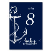 Baby Shower Scheepsanker Marineblauw Kaart (Voorkant)