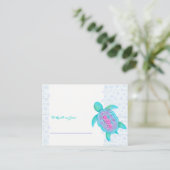 Baby shower schildpad display douchekaarten informatiekaartje (Staand voorkant)