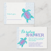 Baby shower schildpad display douchekaarten informatiekaartje (Voorkant / Achterkant)