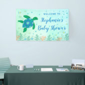 Baby shower schildpad onder het Zee welkom Spandoek (Beurs)