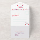 Baby shower schommelen hobby paard schattige water all in one uitnodiging (Buitenkant)