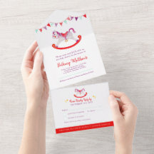 Baby shower schommelen hobby paard schattige water