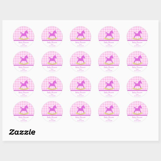 Baby shower schommelpaard Stickers (Vel)