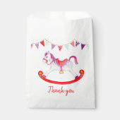 Baby shower schommelpaard waterverf kunst bedankzakje (Voorkant)