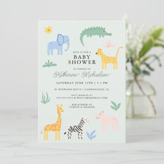 BABY SHOWER | Schuddieren in het wild Kaart (Staand voorkant)